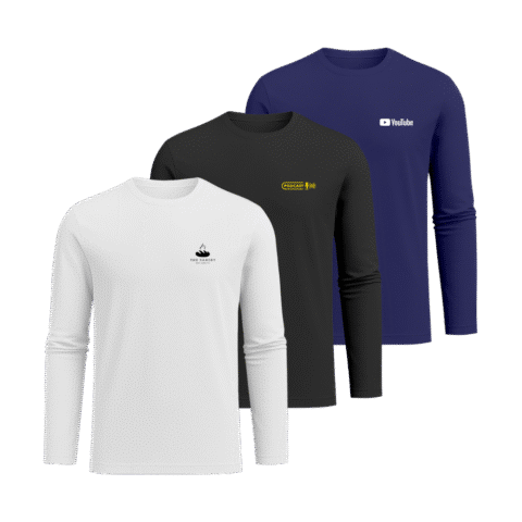 1.0 Main Custom Printed Luxe Long Sleeve T-shirt Add Your Design or Logo to Custom Luxe Long Sleeve T-shirt