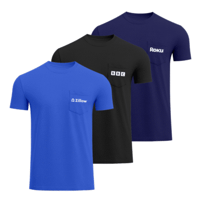 1.0 Main Custom Printed Luxe Pocket Crew T-shirt Add Your Design or Logo to Custom Luxe Pocket Crew T-shirt