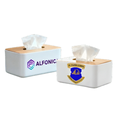 1.0 Main Custom Printed Wood Tissue Box Add Your Design or Logo to Custom Wood Tissue Box