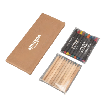 1.0 Main Custom Printed BrightMinds Pencil & Crayons Set Add Your Design or Logo to Custom BrightMinds Pencil & Crayons Set