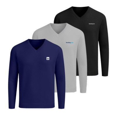 1.0 Main Custom Printed Luxe V-neck Long Sleeve T-shirt Add Your Design or Logo to Custom Luxe V-neck Long Sleeve T-shirt