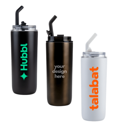 1. Main Custom Printed Nova Tumbler with Metal Straw Merchlist Print or Engrave Your Logo on Stainless Steel Bottle with Straw