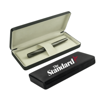 1.0 Main Custom Printed Leather & Suede Pen Box Add Your Design or Logo to Custom Leather & Suede Pen Box