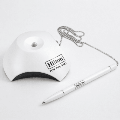 1. Main Custom Counter Pen with Secure Chain Merchlist Print Your Logo on Custom Reception Desk Counter Pen with Chain