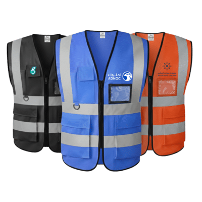 1. Main Custom Printed Industrial Safety Vest Merchlist Print Your Logo on Custom Safety Vest for Constriction Oil and Gas Companies
