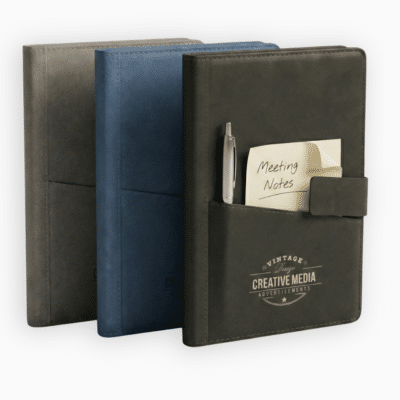 1. Main Custom Printed Leather Notebook with Pocket Merchlist Print Your Logo on Custom Office Notebook with Pocket
