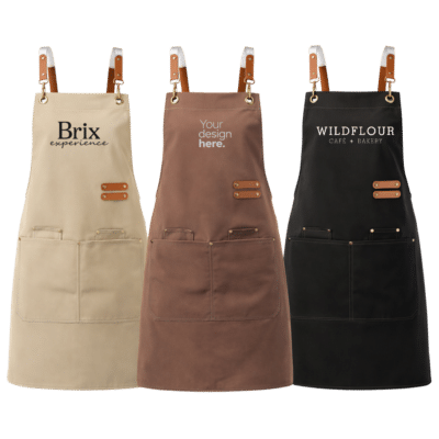 1. Main Custom Printed or Embroidered Workwear Apron Merchlist Print or Embroider Your Logo on Workwear Apron with Pockets for Cafes Restaurants