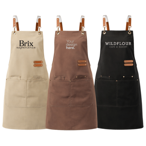 1. Main Custom Printed or Embroidered Workwear Apron Merchlist Print or Embroider Your Logo on Workwear Apron with Pockets for Cafes Restaurants