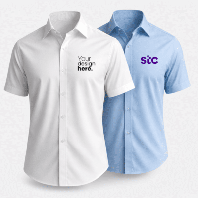 1. Main Custom Short Sleeve Shirt Merchlist Print or Embroider Your Company Logo on Short Sleeve Oxford Office Shirt