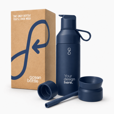 1. Main Custom Branded Ocean Bottle 3-in-1 Gift Set Merchlist Print Engrave Your Design Name or Logo on Custom Sustainable Ocean Bottle