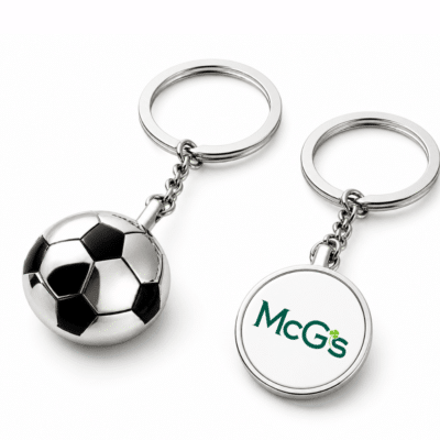 1. Main Custom Branded Football Keychain Merchlist Print or Engrave Your Logo on Football Soccer Keychain