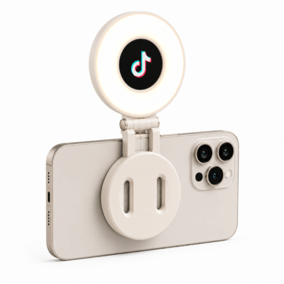 1. Main Custom Printed MagSafe Selfie Ring Light Merchlist Print Your Design Name or Logo on Custom Flip Mobile Selfie Ring Light