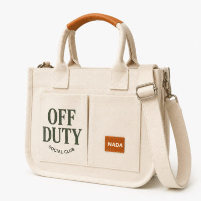 1. Main Custom Printed Canvas & Leather Tote Bag Merchlist Print Your Design or Logo on Custom Canvas Leather Tote Bag for Giveaways and Events